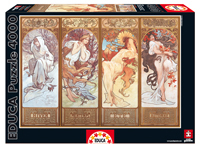 Puzzles Educa : 4000 - 4000 Invierno, Primavera, Verano, Otoño, Alphonse Mucha (Educa 12749)