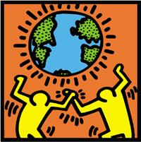 Puzzles Educa - 1000 Figures With World.  Keith Haring (Educa 12763)