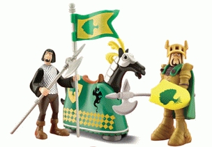 Disney Heroes - Rey Arturo y Merlin : Caballero Amarillo a Caballo y Escudero (Famosa 2192A))