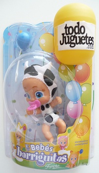 Los Barriguitas - Barriguitas Bebé Vaca globo azul (Famosa 7222L)